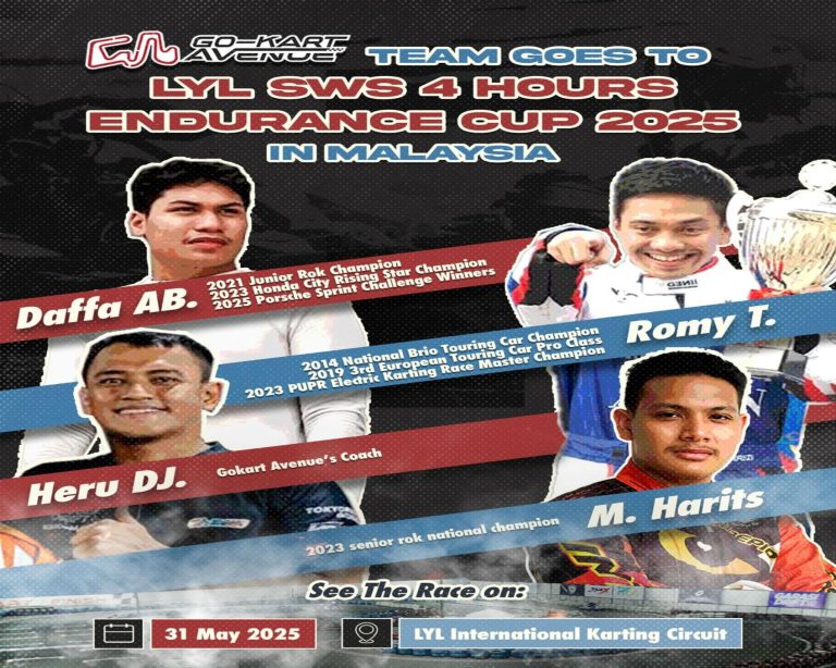 Gokart Avenue Siap Berlaga di Malaysia! Intip Tim Jawara Indonesia di LYL SWS 4 Hours Endurance Cup 2025